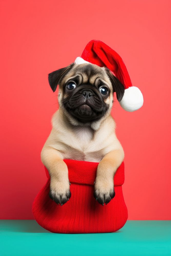 Puppy christmas portrait mammal. AI generated Image by rawpixel.