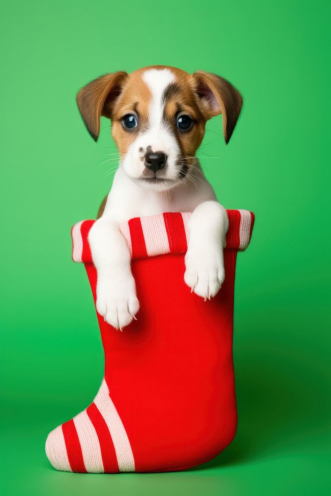 Christmas puppy portrait mammal. 