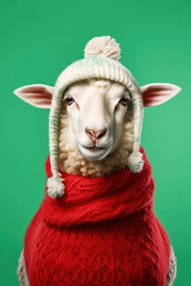 Sheep livestock portrait sweater. AI generated Image by rawpixel.