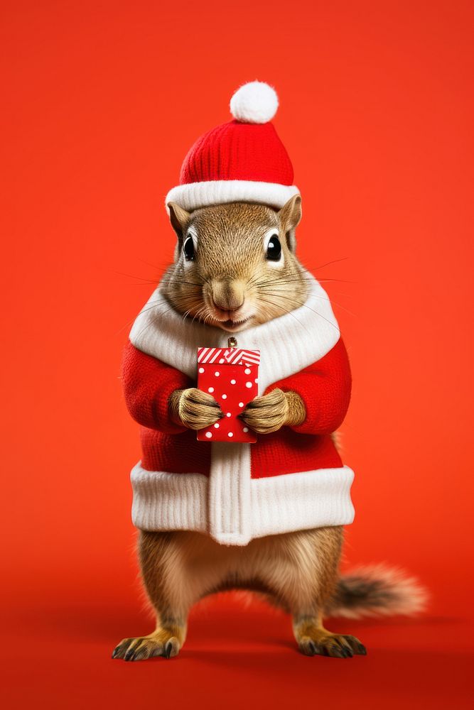 Christmas squirrel portrait sweater. AI generated Image by rawpixel.
