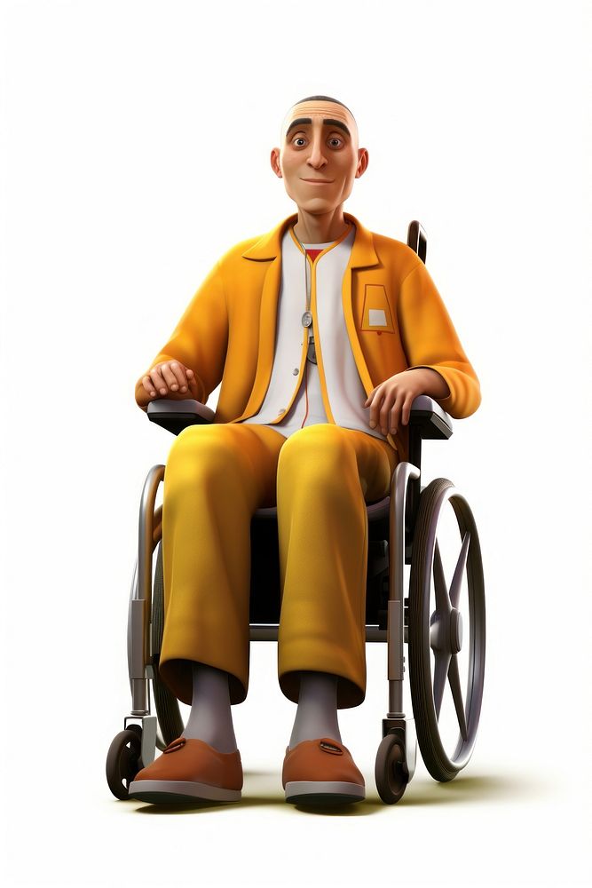 Wheelchair sitting cartoon furniture. AI generated Image by rawpixel.
