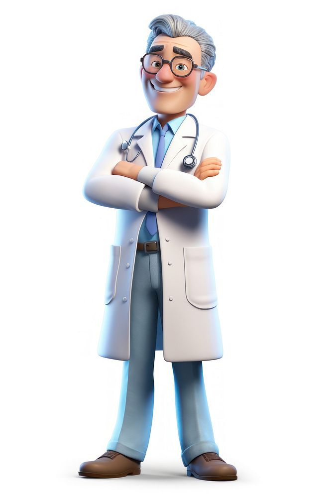 Cartoon doctor adult stethoscope. AI generated Image by rawpixel.