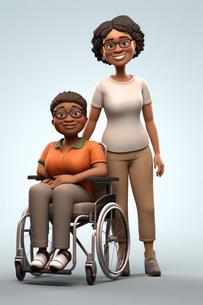 Wheelchair cartoon adult woman. AI generated Image by rawpixel.