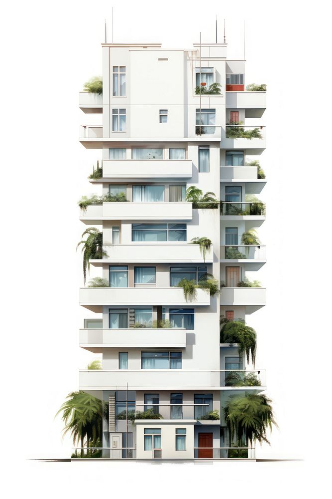 Architecture apartment building city. AI generated Image by rawpixel.