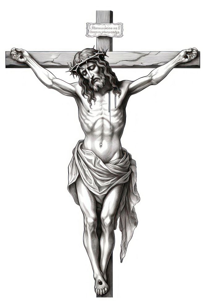 Crucifix symbol cross white background. AI generated Image by rawpixel.