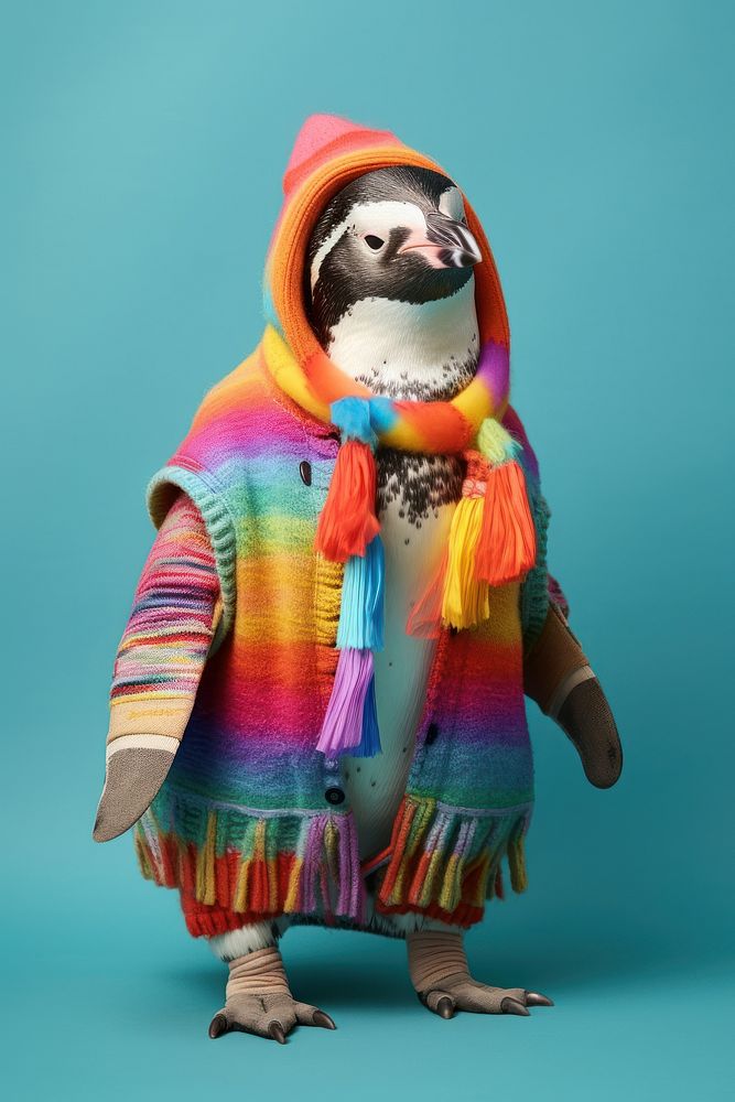 Penguin portrait sweater representation. AI generated Image by rawpixel.