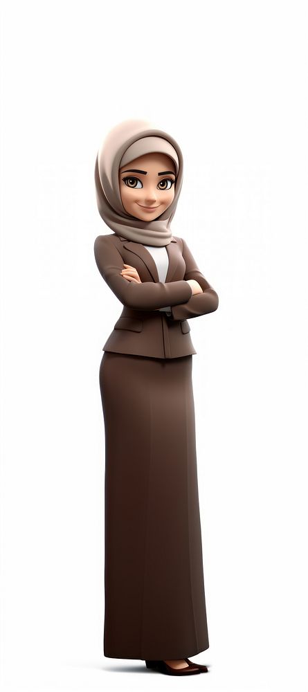 Muslim female leader fashion cartoon sleeve. AI generated Image by rawpixel.