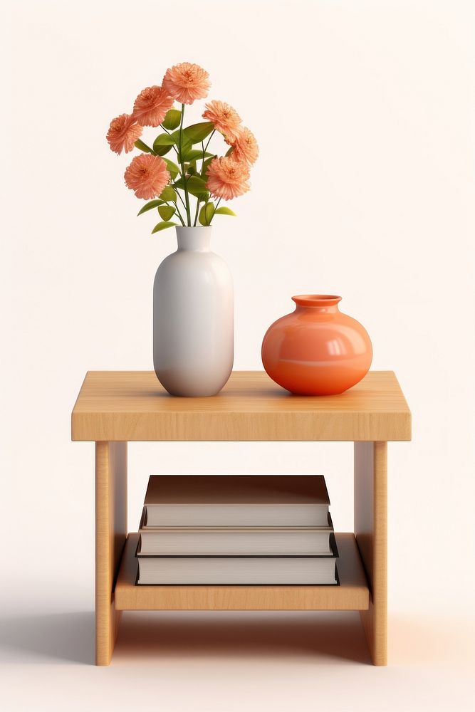 Flower table vase furniture. AI generated Image by rawpixel.