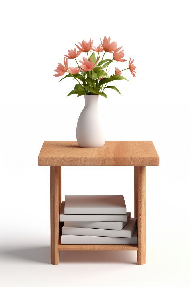 Flower table vase furniture. AI generated Image by rawpixel.