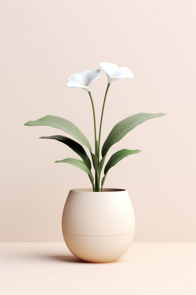 Flower plant vase white. 