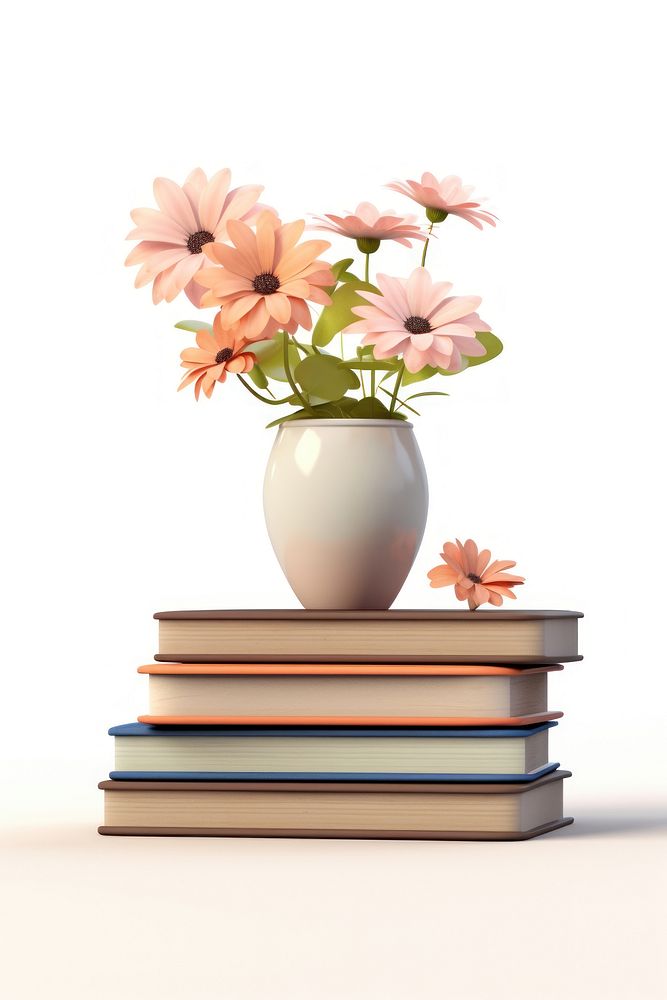 Flower vase book publication. AI generated Image by rawpixel.