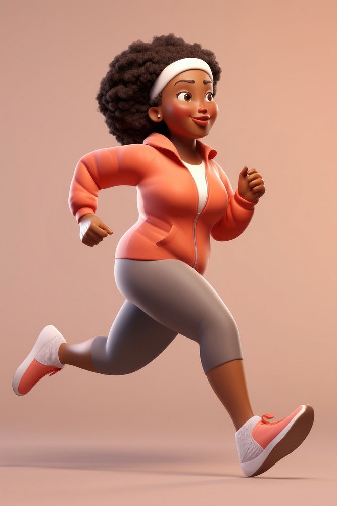 Woman running cartoon adult determination. AI generated Image by rawpixel.