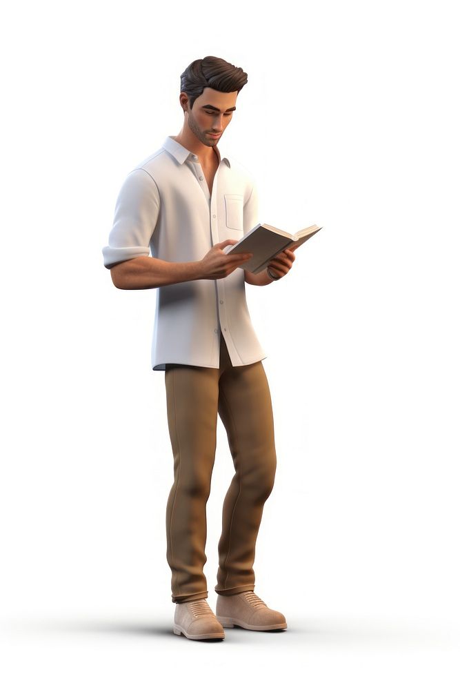 Reading standing adult book. AI generated Image by rawpixel.