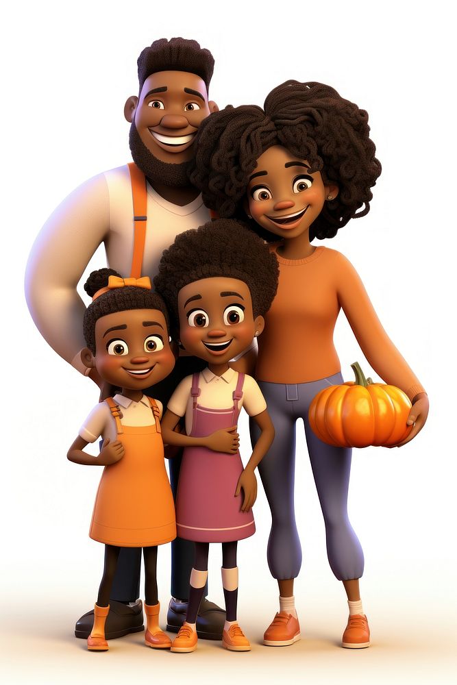 Cartoon family cute togetherness. AI generated Image by rawpixel.