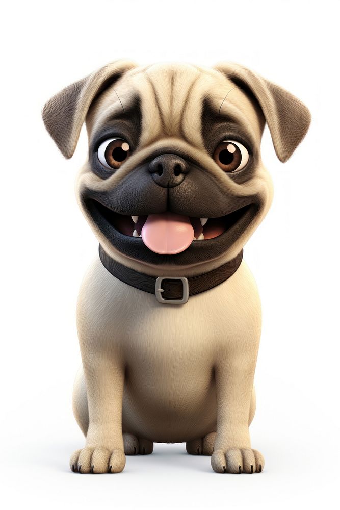 Pug puppy dog cartoon mammal. AI generated Image by rawpixel.