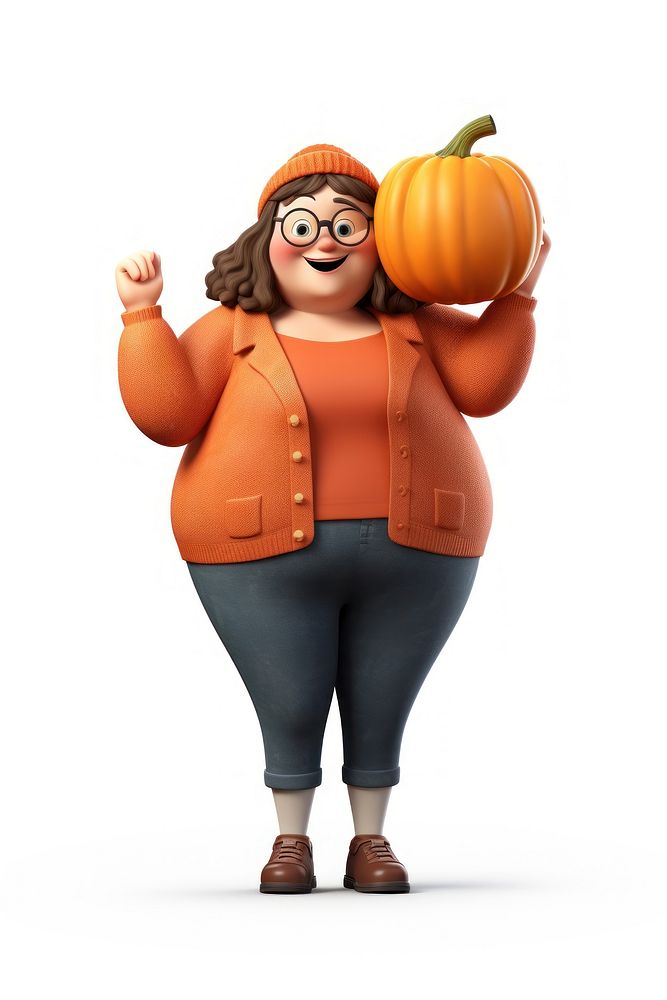 Pumpkin cartoon adult woman. AI generated Image by rawpixel.