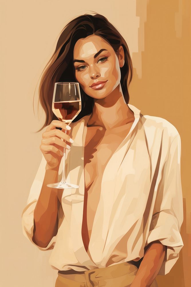 Portrait glass wine holding. AI generated Image by rawpixel.