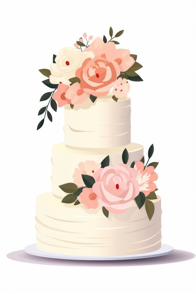 Wedding flower cake decoration. AI generated Image by rawpixel.