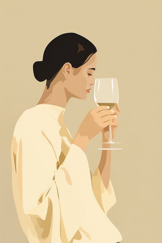 Portrait glass wine drinking. AI generated Image by rawpixel.