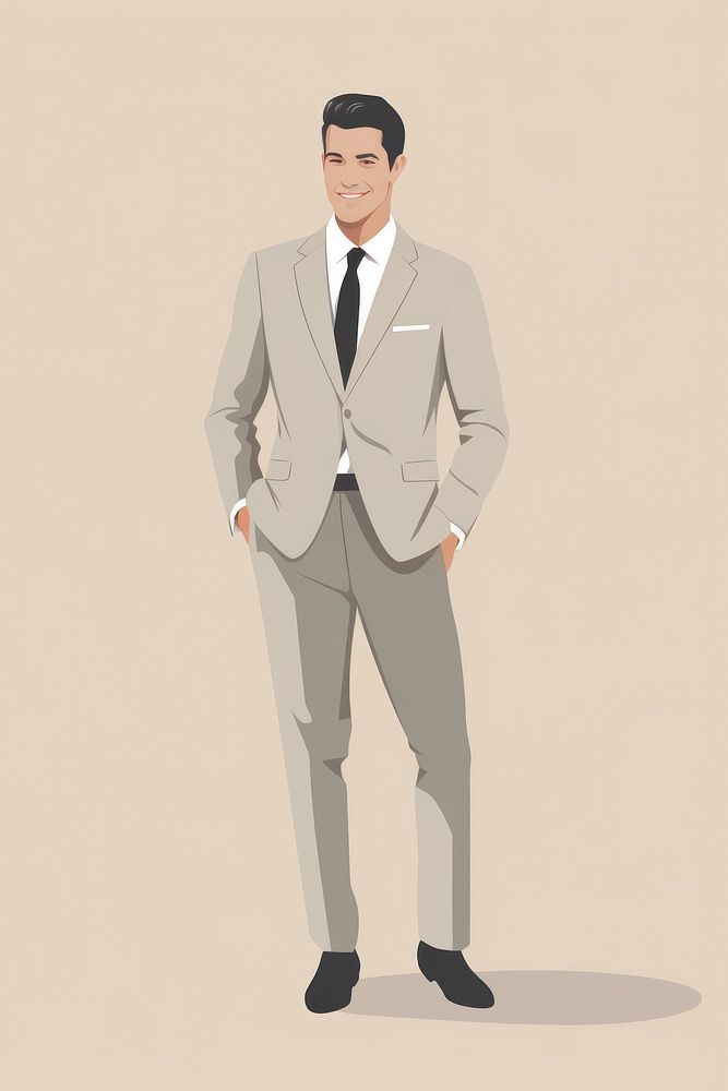 Standing smiling tuxedo adult. AI generated Image by rawpixel.