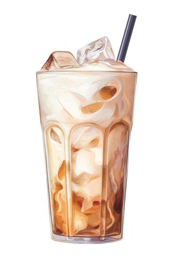 Milkshake drink straw glass. AI generated Image by rawpixel.