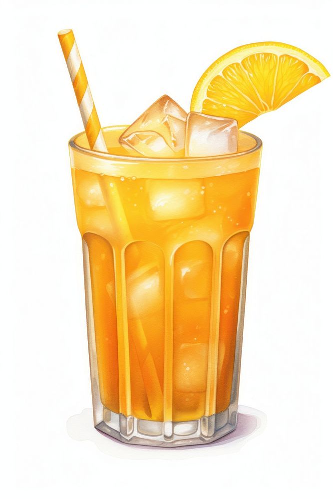 Juice drink glass white background. AI generated Image by rawpixel.