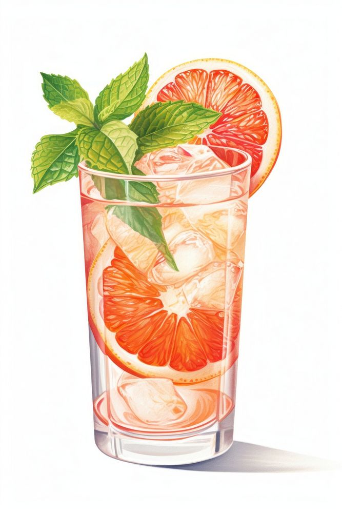 Fruit grapefruit cocktail mojito. AI generated Image by rawpixel.