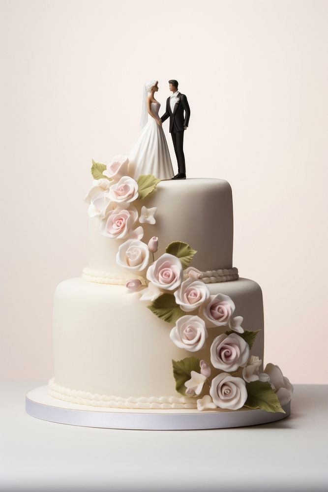 Wedding cream bride cake. AI generated Image by rawpixel.
