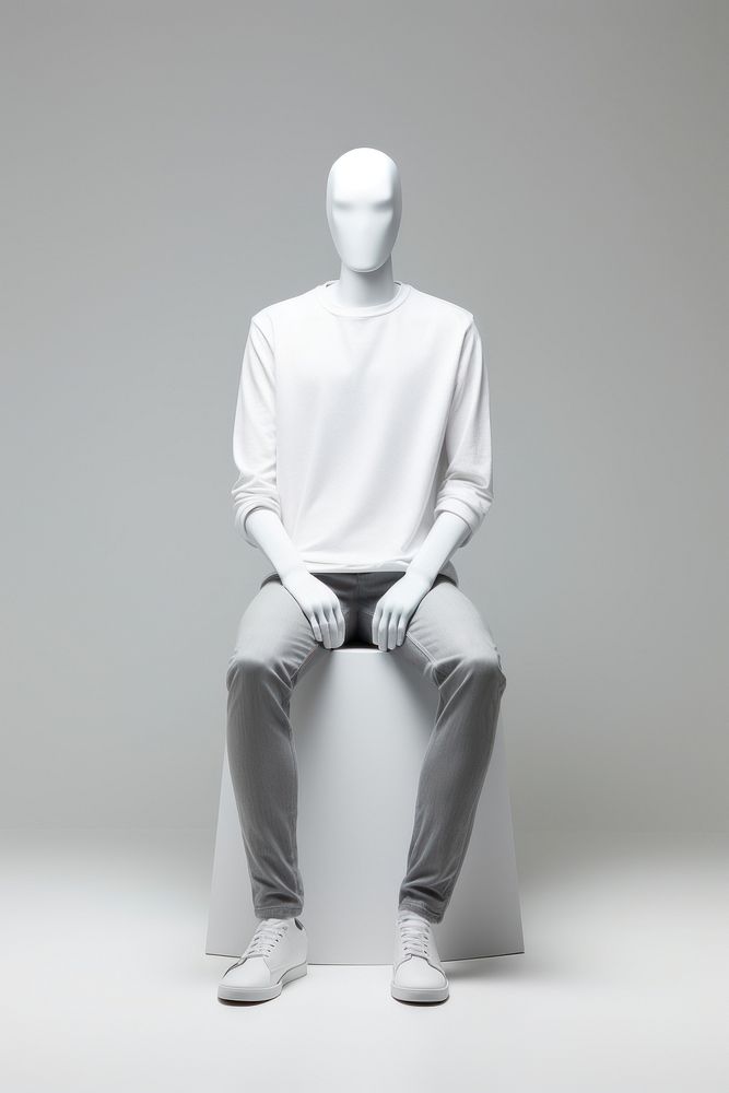 Mannequin sitting sleeve adult. AI generated Image by rawpixel.