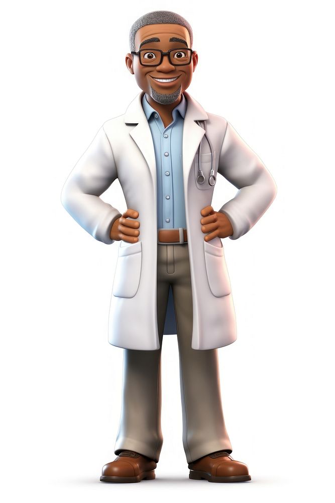 Cartoon adult man stethoscope. AI generated Image by rawpixel.