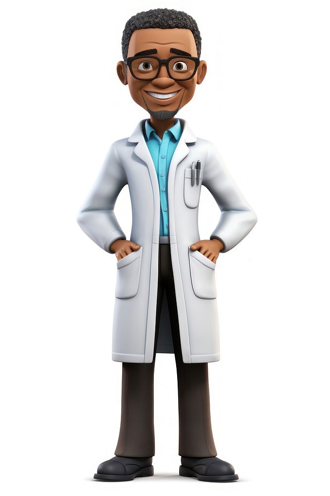 Scientist overcoat cartoon stethoscope. AI generated Image by rawpixel.
