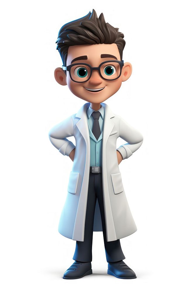 Cartoon science stethoscope technician. AI generated Image by rawpixel.