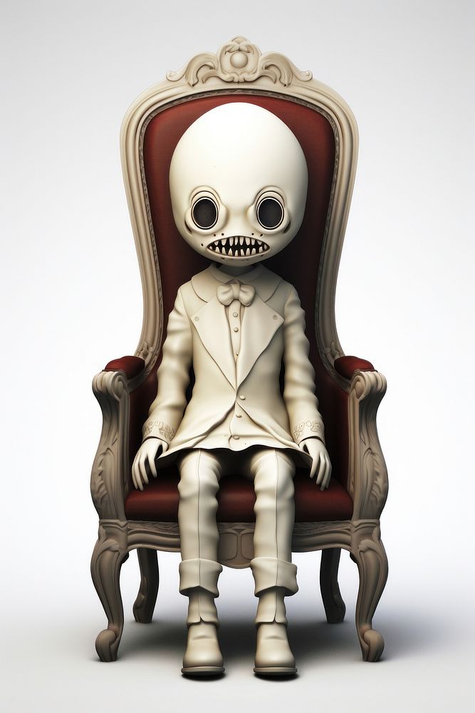 Creepy Victorian chair furniture cartoon. AI generated Image by rawpixel.