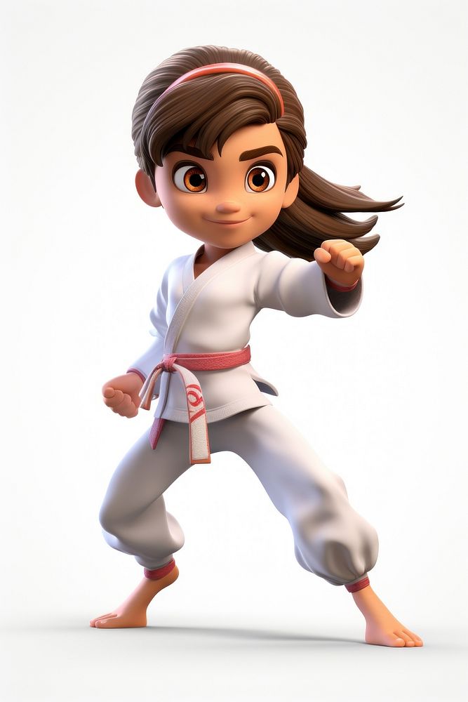 Cartoon sports karate cute. 