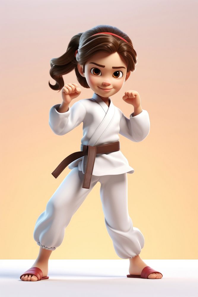 Cartoon karate cute toy. 