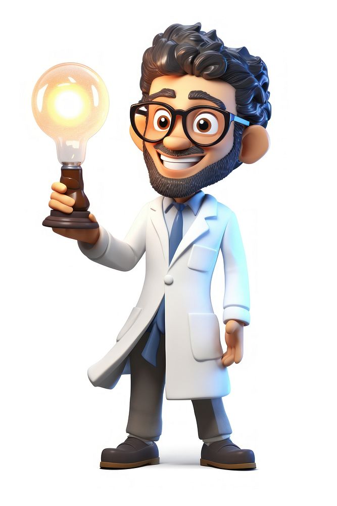 Scientist science cartoon light. AI generated Image by rawpixel.