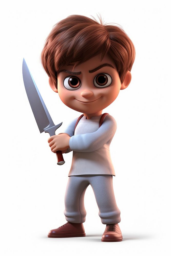 Serial killer carry a knife cartoon cute toy. AI generated Image by rawpixel.