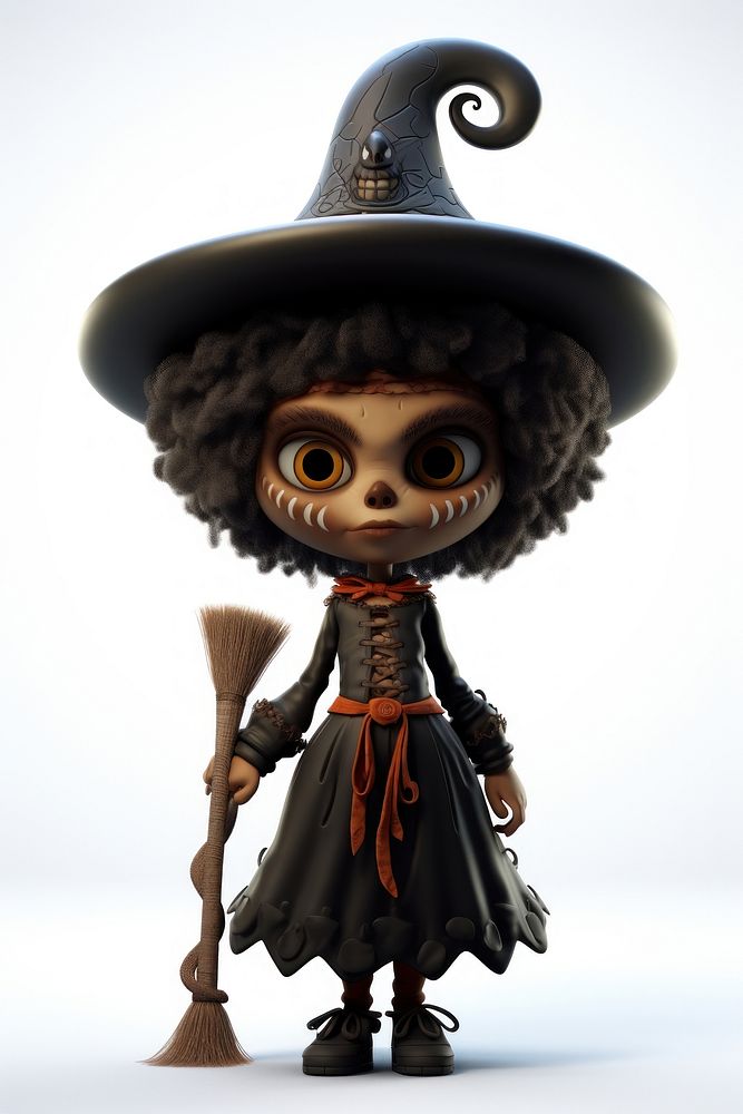 Voodoo witch cartoon doll toy. 