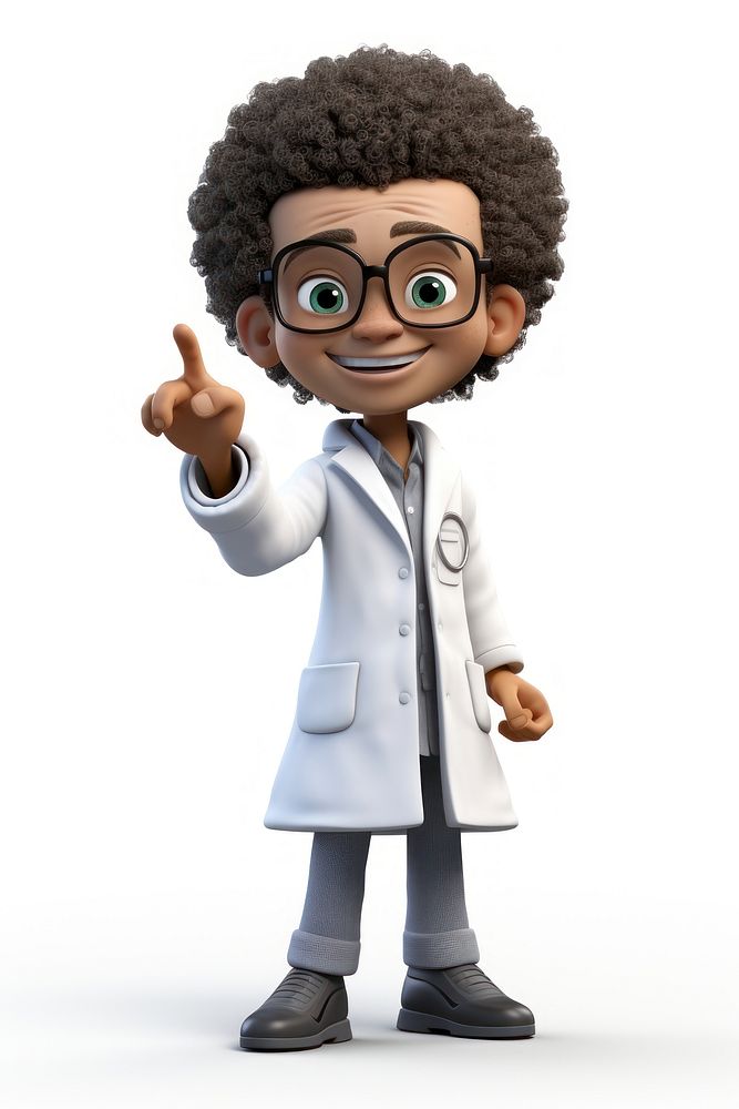 Scientist cartoon white background stethoscope. AI generated Image by rawpixel.