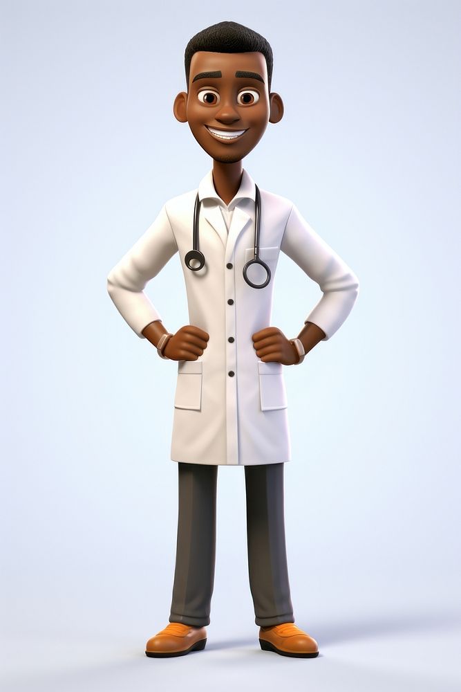 Cartoon white background stethoscope physician. AI generated Image by rawpixel.