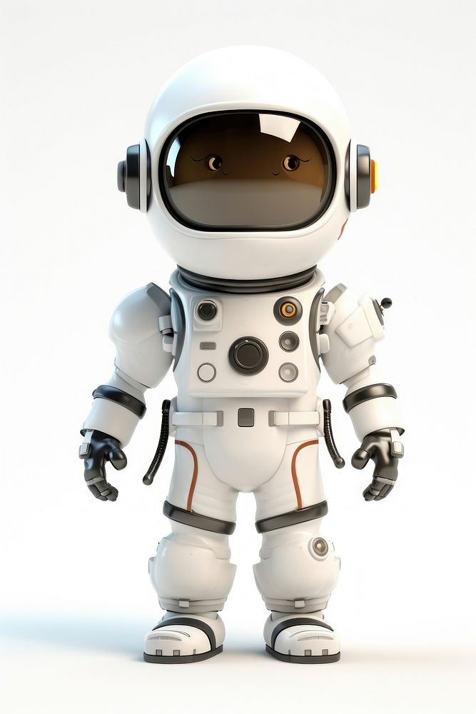 Astronaut cartoon robot white. AI generated Image by rawpixel.