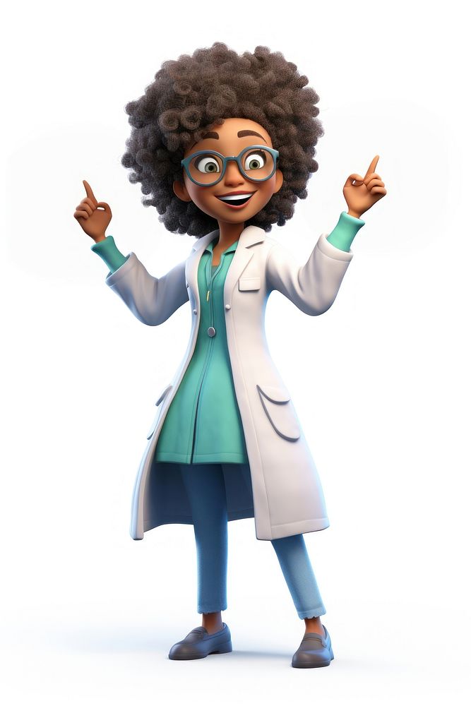 Cartoon white background physician happiness. AI generated Image by rawpixel.