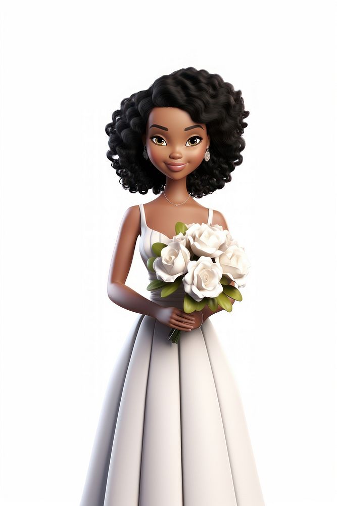 Bride wedding cartoon flower. AI generated Image by rawpixel.