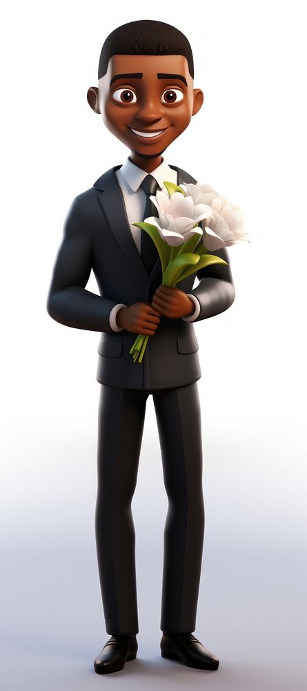 Cartoon blossom tuxedo flower. AI generated Image by rawpixel.