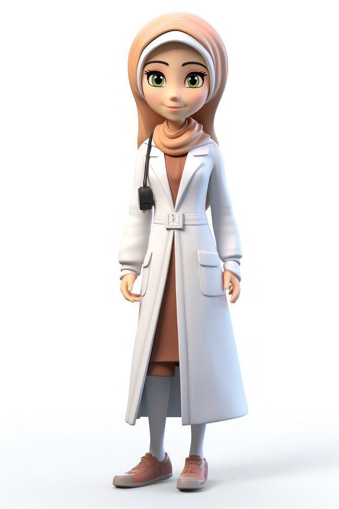 Stethoscope overcoat cartoon cute. AI generated Image by rawpixel.