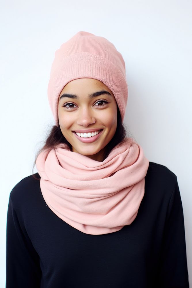 Clothing scarf adult smile. AI generated Image by rawpixel.