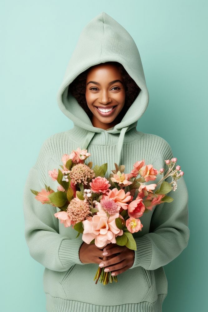 Sweatshirt portrait clothing flower. AI generated Image by rawpixel.