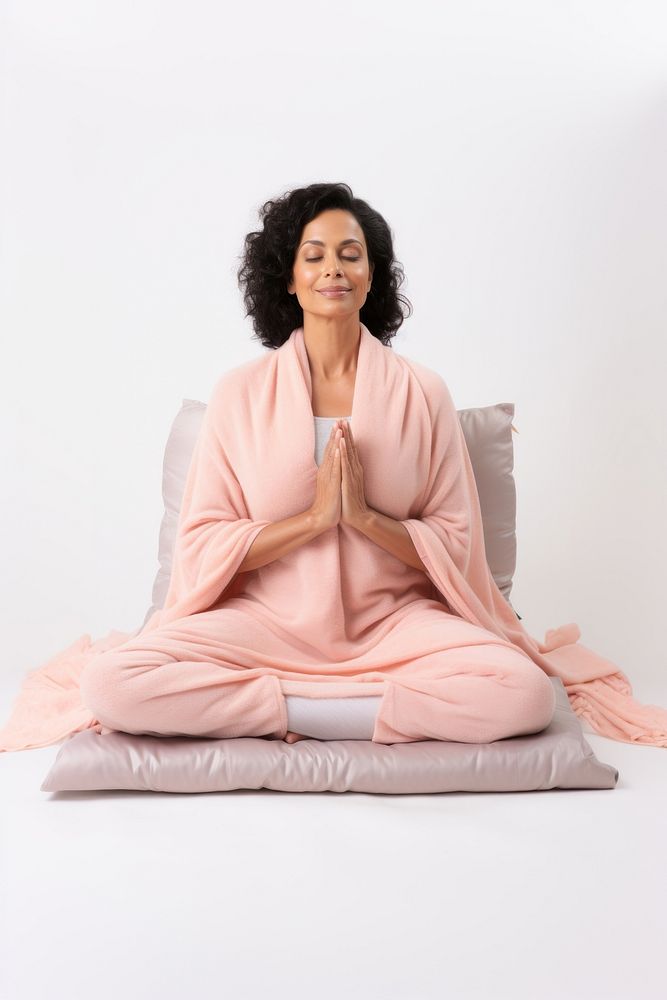 Clothing yoga cozy white background. AI generated Image by rawpixel.