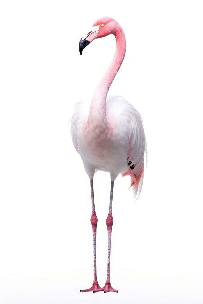 Flamingo animal white bird. AI generated Image by rawpixel.