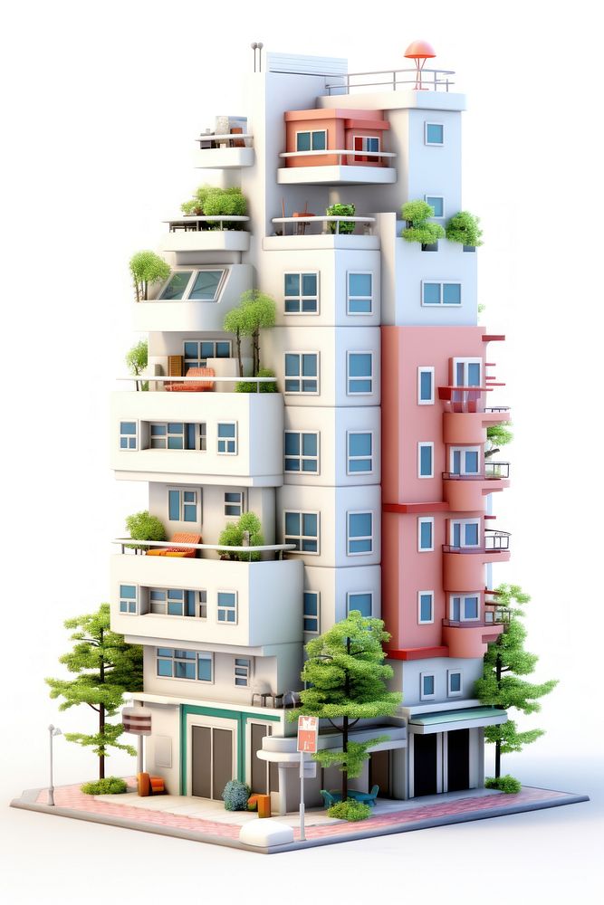 Condominium architecture condominium building. AI generated Image by rawpixel.